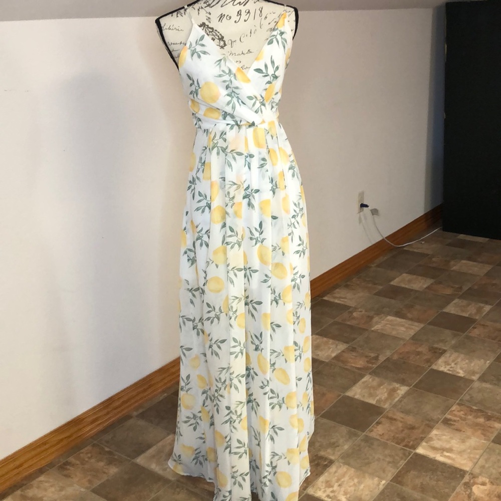 Lemon Print Beautiful Dress